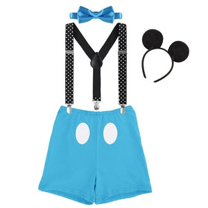 Cute Baby Cake Smash Outfit Mickey Mouse Cosplay Costumes for Boy and Girls Birthday Party Photography Prop Unisex Baby Clothes