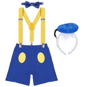 Cute Baby Cake Smash Outfit Mickey Mouse Cosplay Costumes for Boy and Girls Birthday Party Photography Prop Unisex Baby Clothes