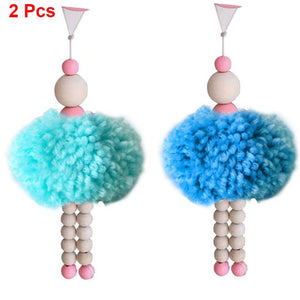 1-2 Pcs Nordic Style Ballet Dancer Hanging Decoration Wooden Beads Girl Room Decor Nursery Baby Tent Ornament Photography Props