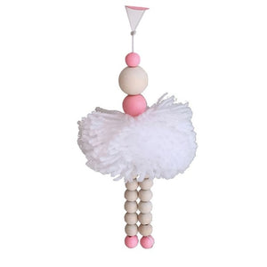 1-2 Pcs Nordic Style Ballet Dancer Hanging Decoration Wooden Beads Girl Room Decor Nursery Baby Tent Ornament Photography Props