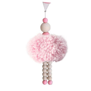 1-2 Pcs Nordic Style Ballet Dancer Hanging Decoration Wooden Beads Girl Room Decor Nursery Baby Tent Ornament Photography Props