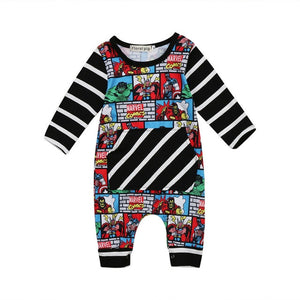 Infant Newborn Baby Kid Boy Outfits Superhero Romper Jumpsuit Bodysuit super hero print baby clothes