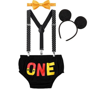 Cute Baby Cake Smash Outfit Mickey Mouse Cosplay Costumes for Boy and Girls Birthday Party Photography Prop Unisex Baby Clothes