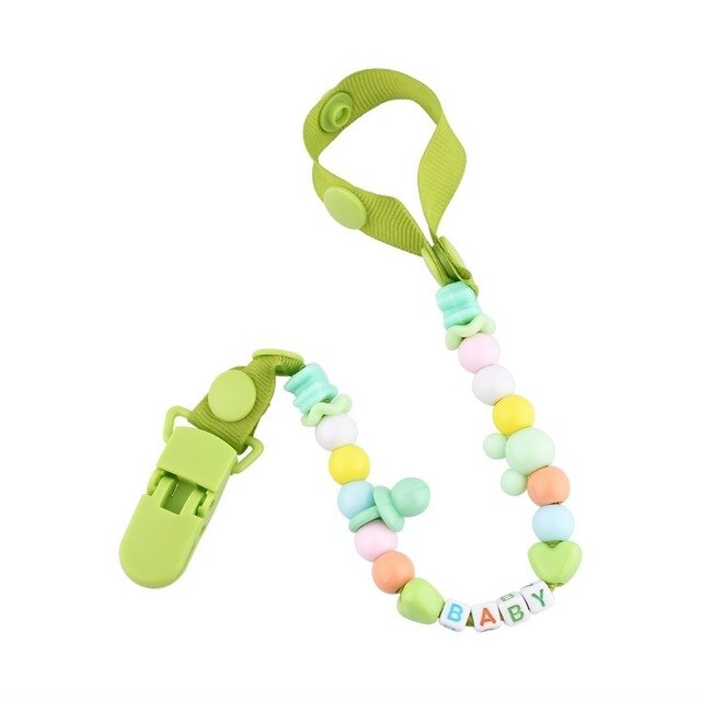 Hand Made Baby Pacifier Clip Pacifier Chain Blue Colorful Beads Dummy Clip Baby Soother Nipple Holder for Baby Kids