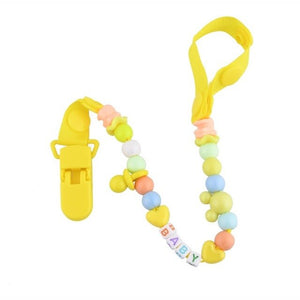 Hand Made Baby Pacifier Clip Pacifier Chain Blue Colorful Beads Dummy Clip Baby Soother Nipple Holder for Baby Kids