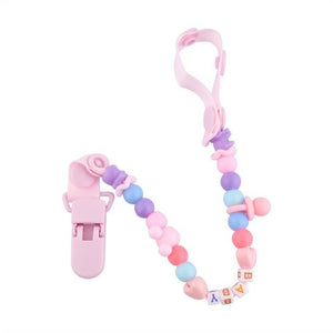 Hand Made Baby Pacifier Clip Pacifier Chain Blue Colorful Beads Dummy Clip Baby Soother Nipple Holder for Baby Kids