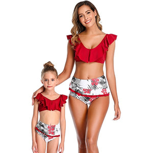 2020 New One-Piece Mother Daughter Swimsuit Striped Mommy And Me Swimwear Family Matching Outfits Mom And Baby Bathing Suits