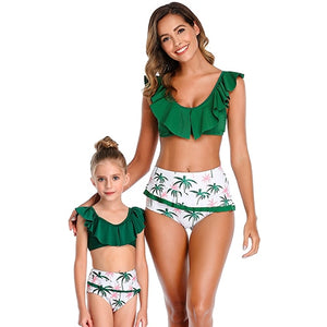 2020 New One-Piece Mother Daughter Swimsuit Striped Mommy And Me Swimwear Family Matching Outfits Mom And Baby Bathing Suits