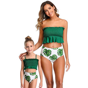 2020 New One-Piece Mother Daughter Swimsuit Striped Mommy And Me Swimwear Family Matching Outfits Mom And Baby Bathing Suits