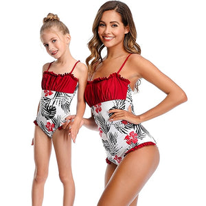 2020 New One-Piece Mother Daughter Swimsuit Striped Mommy And Me Swimwear Family Matching Outfits Mom And Baby Bathing Suits