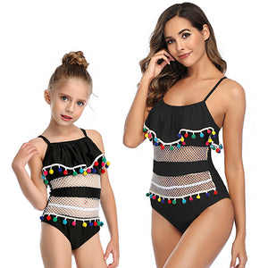 2020 New One-Piece Mother Daughter Swimsuit Striped Mommy And Me Swimwear Family Matching Outfits Mom And Baby Bathing Suits