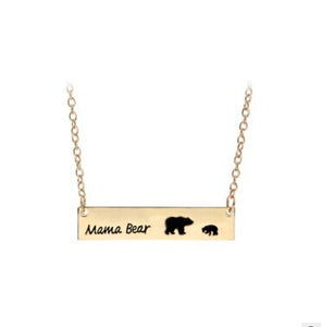 1-7 Cub Bear Mama Bear Necklace Mother's Day Gift Bar Necklace Mama Baby Necklace Mom Cub Mama Bear Jewelry Drop Shopping