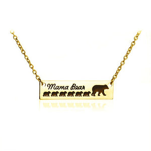 1-7 Cub Bear Mama Bear Necklace Mother's Day Gift Bar Necklace Mama Baby Necklace Mom Cub Mama Bear Jewelry Drop Shopping