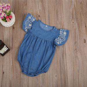 NEW2019Fashion Newborn Baby Girl Denim Romper Jumpsuit Bodysuit Outfit Cloth